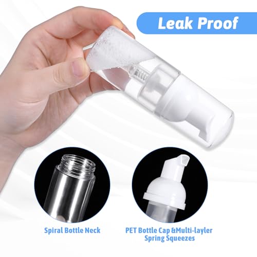 Mozeat Lens 2 Pack 30ml Travel Foam Pump Dispenser Bottles