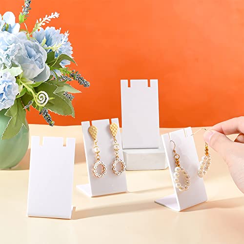 Acrylic Earring Stand Holder - 10pcs L-Shape Jewelry Display for Earrings & Necklaces