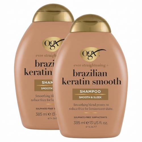 OGX Keratin Therapy Shampoo 13 Fl Oz Pack of 2 Sulfate-Free Hair Smoothing
