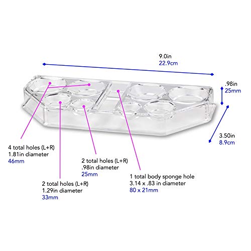 BY ALEGORY Acrylic Makeup Sponge Organizer - 9 Space Drying Tray Stand