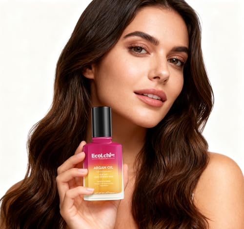 ECOLCHIPRO Moroccan Argan Hair Oil - Vitamin E Treatment for Dry Damaged Hair
