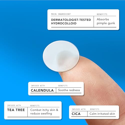 Avarelle Hydrocolloid Acne Pimple Patches with Tea Tree Oil (80 Count)