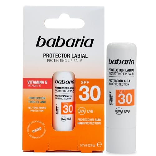 Babaria Aloe Vera Lip Balm SPF 30 - UVA/UVB Protection, 5.7ml