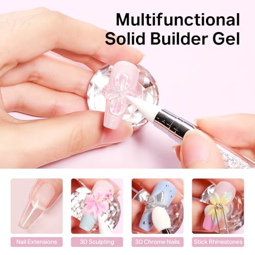 MIZHSE 3D Nail Art Gel Kit with Silicone Molds & Nail Forms