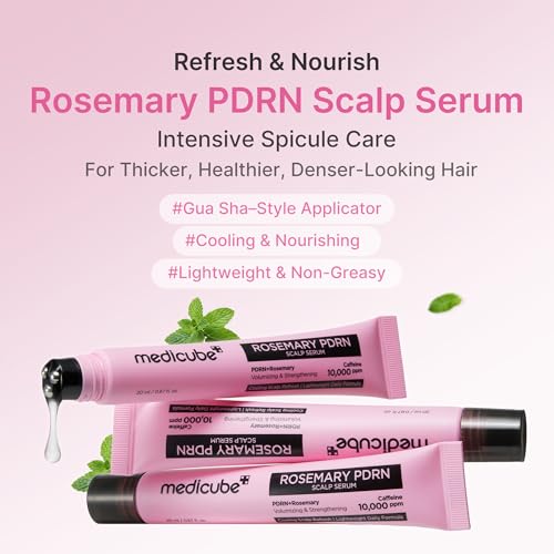 medicube Rosemary PDRN Scalp Refresh & Nourish Serum | Non-Greasy, Lightweight Serum for Thicker, Fuller, Denser-Looking Hair | Scalp Treatment for Flake-Prone Scalp, Soothing | Korean Hair Care, 20ml