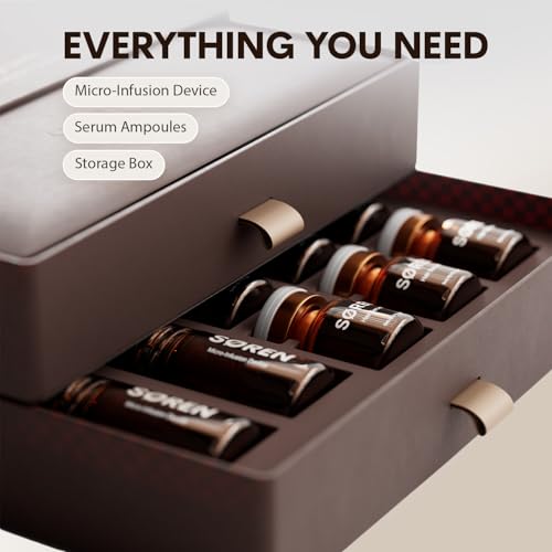 S¨ªREN Micro Infusion Hair Renewal System by SOREN ? Saw Palmetto & Peptide Scalp Treatment Kit | Supports Fuller, Thicker-Looking Hair | Gold Microinfuse Applicator | 3 Month Supply