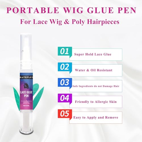 MATEPLEX Lace Wig Glue Pen - Invisible Hold, 5ml Travel Size - Variation 1