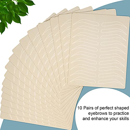Maitys 20-Piece Double-Sided Silicone Microblading Eyebrow Practice Skin