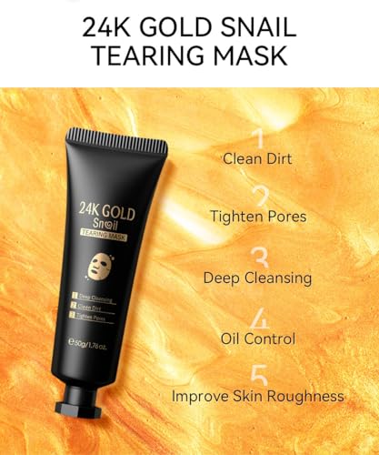 Gold Snail Peel Off Face Mask for Deep Cleansing & Skin Refinement - 150g