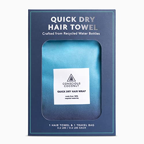 Conscious Coconut Sustainable Quick Dry Hair Towel Wrap for Frizz-Free Hair