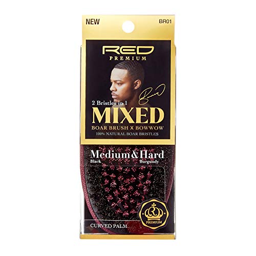 Red by Kiss Palm Boar Brush - Mixed Medium & Hard Bristles for Wave Styling