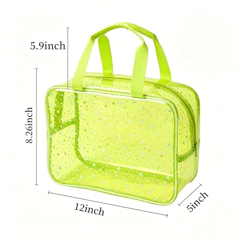 Waterproof Star Makeup Bag - Portable 12x5.9 Inch Travel Toiletry Bag