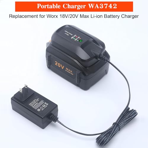 Replacement 20V Lithium Battery Charger for Worx Power Share Tools WA3742