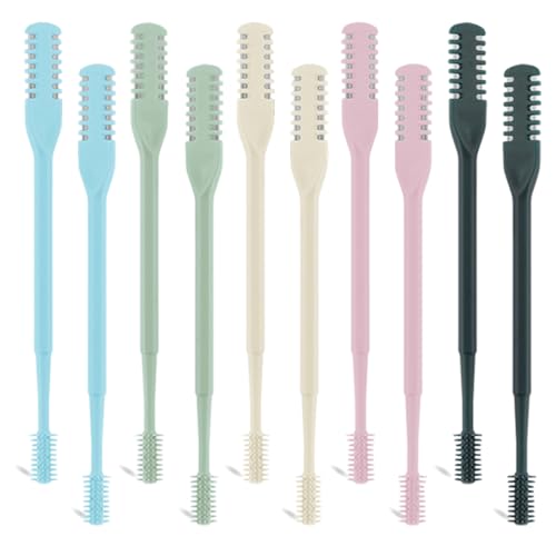 10Pcs 2-in-1 Nose Hair Trimmer, Nasal Hair Cutter, Double Sided Nose Hair Cutter, Portable 360¡Æ Rotating Manual Nose Hair Trimmer for Men and Women, Colorful
