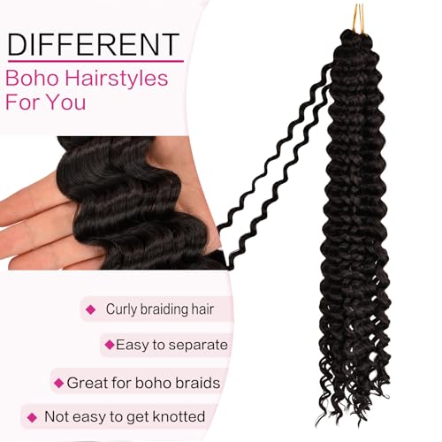 Deep Wave Crochet Hair Extensions #2, 22 Inch (Pack of 6) - FEILIMEI