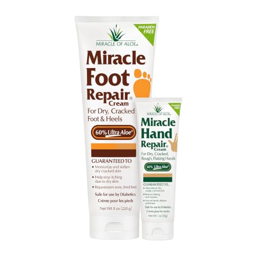 Miracle of Aloe UltraAloe Foot Cream 9 oz Pack of 2 with Hand Repair