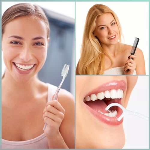 20-Pack Disposable 4-in-1 Travel Toothbrush Set with Toothpaste, Comb & Floss