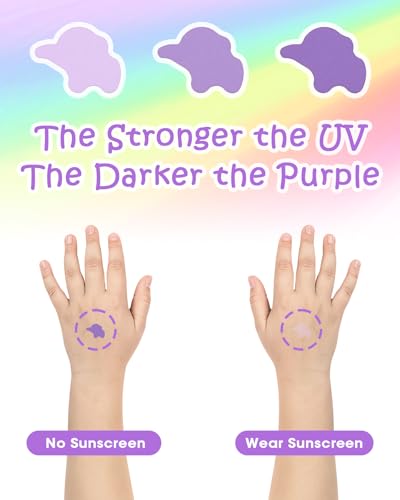 UV Detection Stickers for Sunscreen - 80 Count Color-Changing Reminder