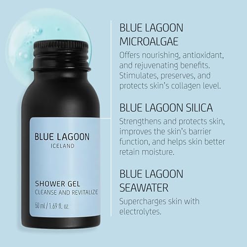 Blue Lagoon Shower Gel - Revitalizing Body Wash 50ML - Lightweight Gel Texture & Soft Fragrance