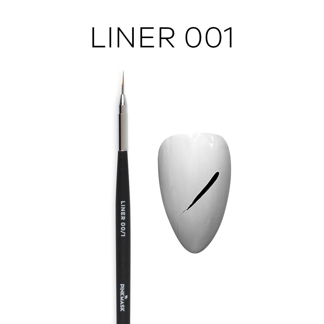 Pink Mask Brush Liner - Manicure Brush for Precise Nail Art Detailing