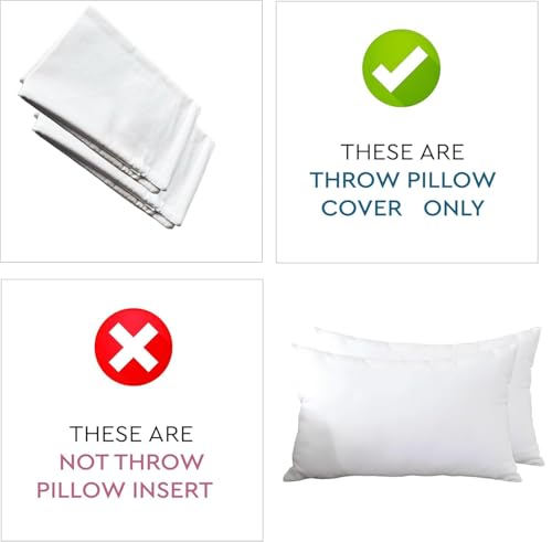 TAOSON Set of 2 Cotton Canvas Throw Pillow Covers - 9x18 Inches
