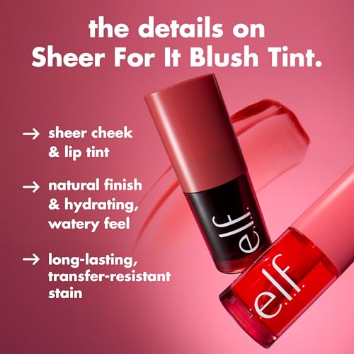 e.l.f. Sheer For It Blush Tint - Mauve Actually | Hydrating Lip & Cheek Makeup