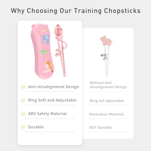 Kids Training Chopsticks with Portable Case - BPA-Free & Adjustable