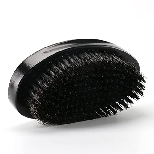 LexRory Black Medium Hard Curved Wave Brush for Men - Beech & Boar Bristle Styling Tool
