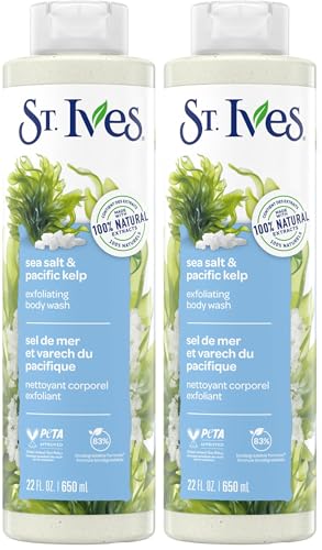 St. Ives Exfoliating Body Wash with Sea Salt & Pacific Kelp - 22 Fl Oz (Pack of 2)