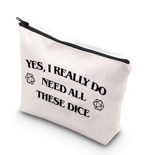 YES I NEED DICE Makeup Bag - Portable Cosmetic Pouch for Gamers