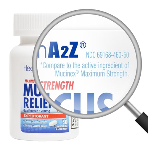 HealthA2Z Guaifenesin Mucus Relief Expectorant 1200 mg - 50 Tablets