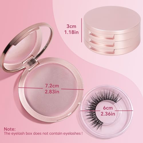 Travel Eyelash Organizer Case with Mirror - 3 Layer Holder