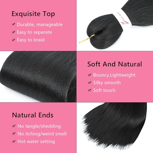 FIRSTCYH 20 Inch Pre-Stretched Braiding Hair - 8 Packs Yaki Texture