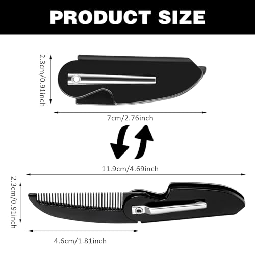 Ouligay Portable Folding Mustache Comb - 4pcs Mini Beard Grooming