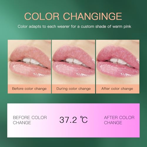SHEEYOON Color Changing Lip Oil - PH Activated Gloss for Personalized Pink Tint