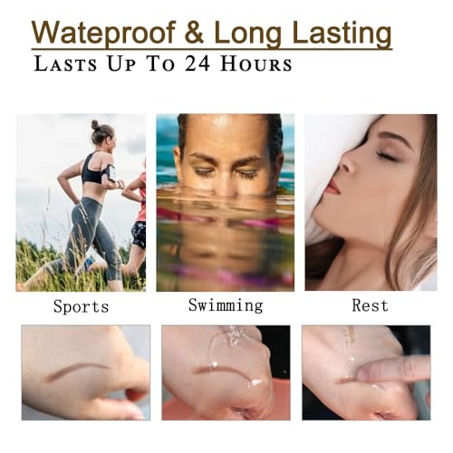 Waterproof Microblading Eyebrow Pen for Women - Long Lasting Brunette 2PCS