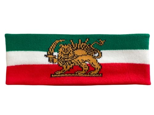 Iran National Flag Headband with Lion and Sun Emblem - Persia