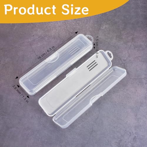Sankoly Travel Tongue Scraper Case 3 Pack, Portable Clear Storage Box with Lid & Ventilation Holes