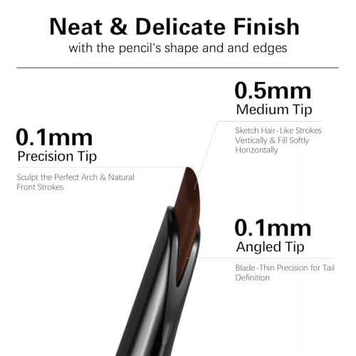 Maksure Deep Brown Microblading Eyebrow Pencil 2 Pack - Ultra Slim, Waterproof & Smudgeproof