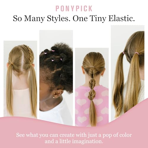 Pony Pick Clear Rubber Hair Ties - 500 Count Durable Elastic Bands