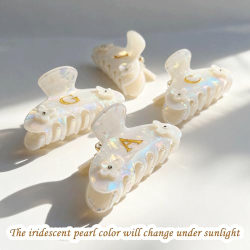 Solilayx Butterfly Letter S Hair Claw Clip for Medium Hair - Personalized Initial Accessory