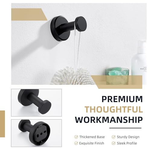 Matte Black Towel Hook - Heavy Duty SUS304 Stainless Steel