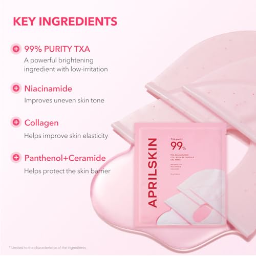 APRILSKIN TXA Pink Capsule Gel Mask - Overnight Hydrating Mask for Uneven Skin Tone, 30g