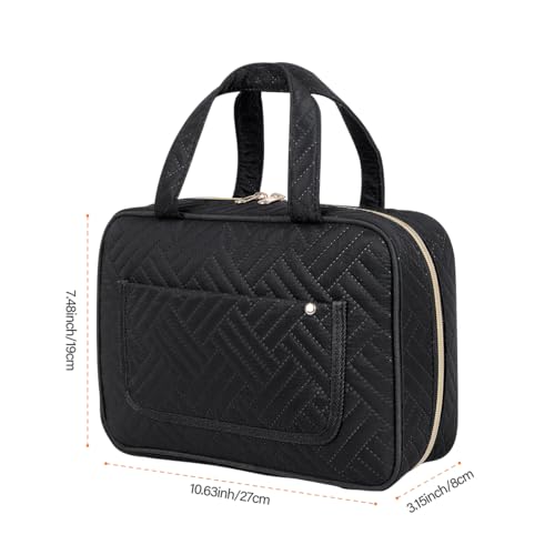 LANDFOBO Black Hanging Toiletry Bag for Travel - 4 Compartments