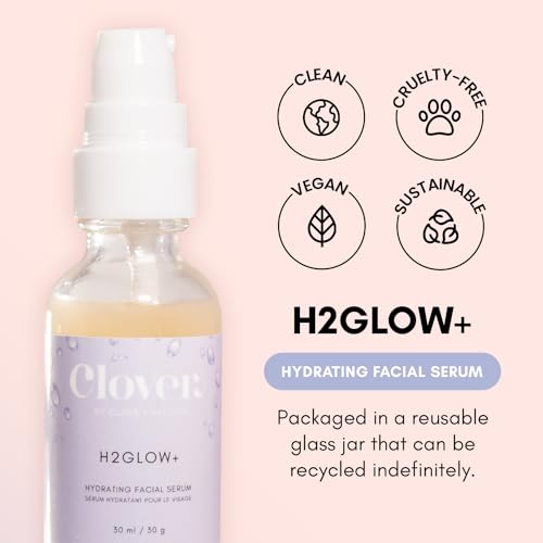 Clover H2Glow+ Hydrating Face Serum for Acne-Prone Skin, 1 oz