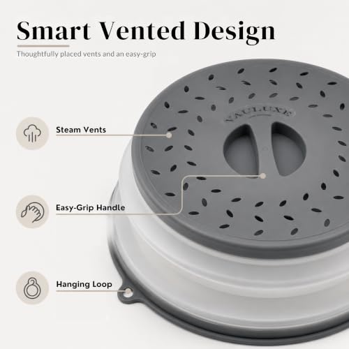 Collapsible 10.5" Silicone Microwave Splatter Cover - BPA-Free