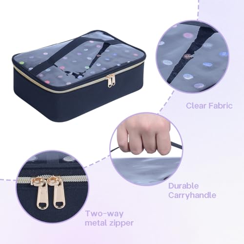 UOZL Black Handle Nail Polish Organizer Case for 40 Bottles