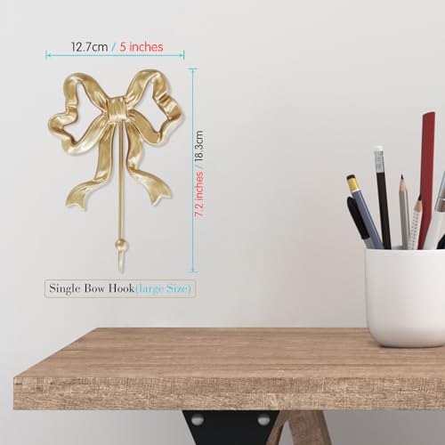 Elegant Gold Cast Iron Wall Hook for Coats & Towels - 5x7.3 inches