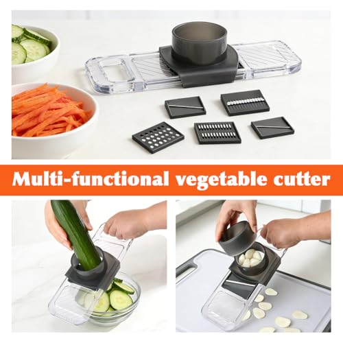 Handheld Vegetable Slicer with 6 Interchangeable Blades