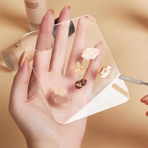 Acrylic Makeup Mixing Palette Set with Spatula - 2 Pcs